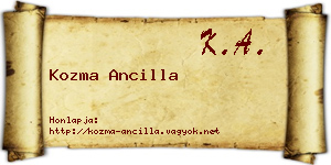 Kozma Ancilla névjegykártya